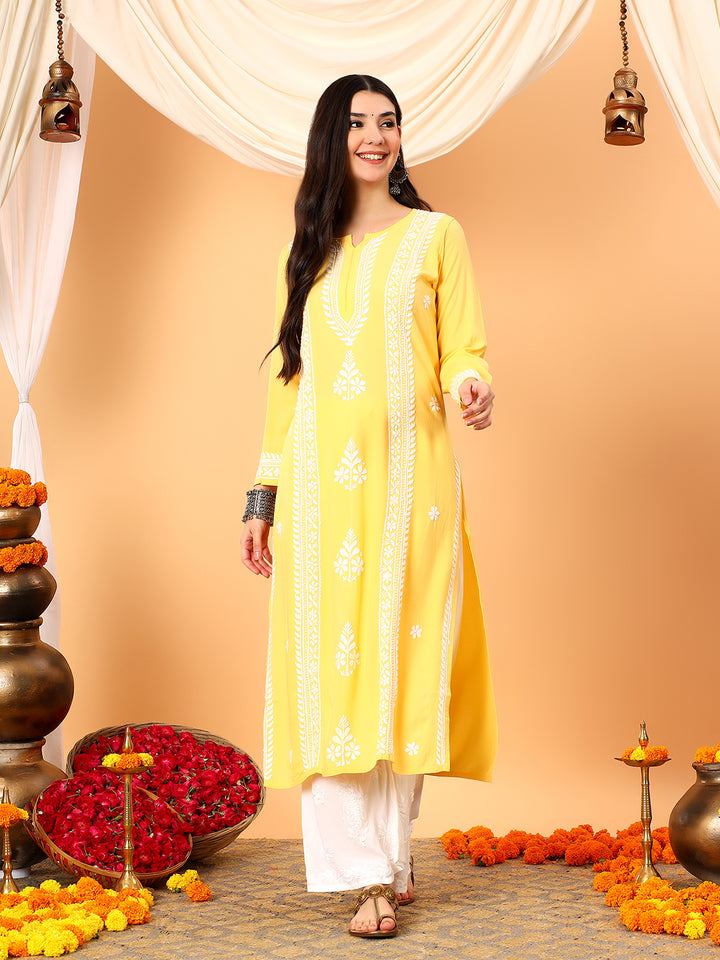 Tarini Rayon Chikankari Straight Kurta