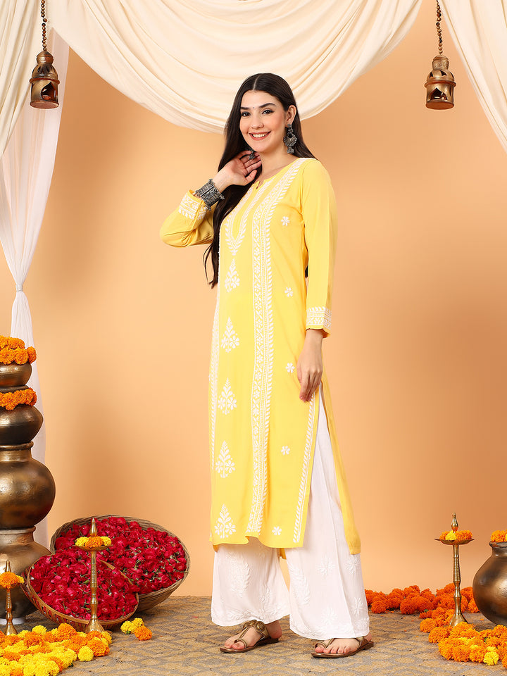 Tarini Rayon Chikankari Straight Kurta