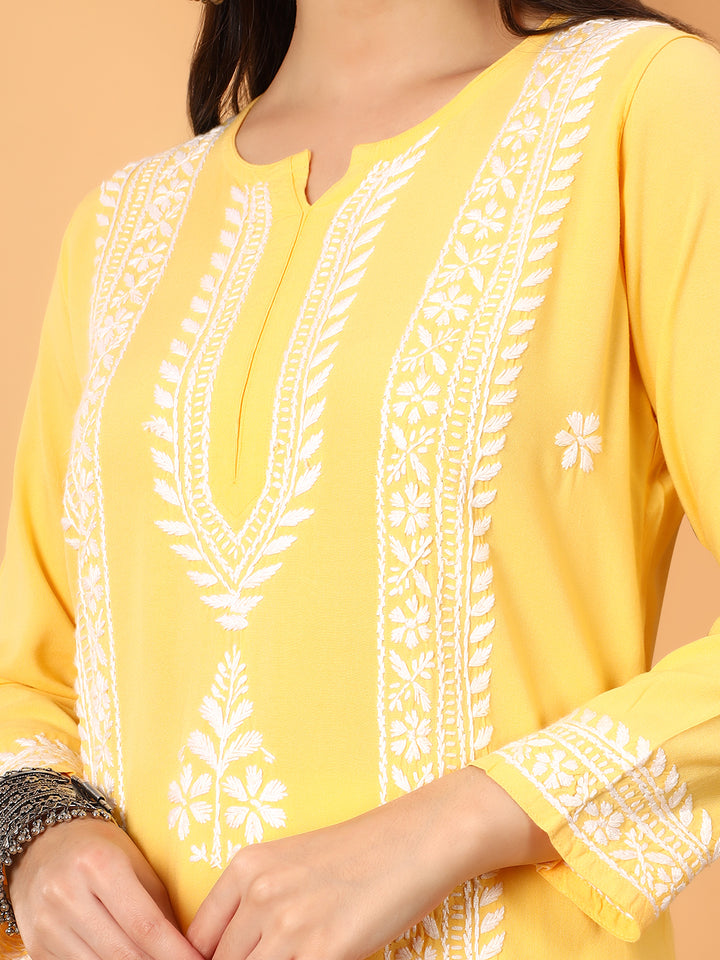 Tarini Rayon Chikankari Straight Kurta