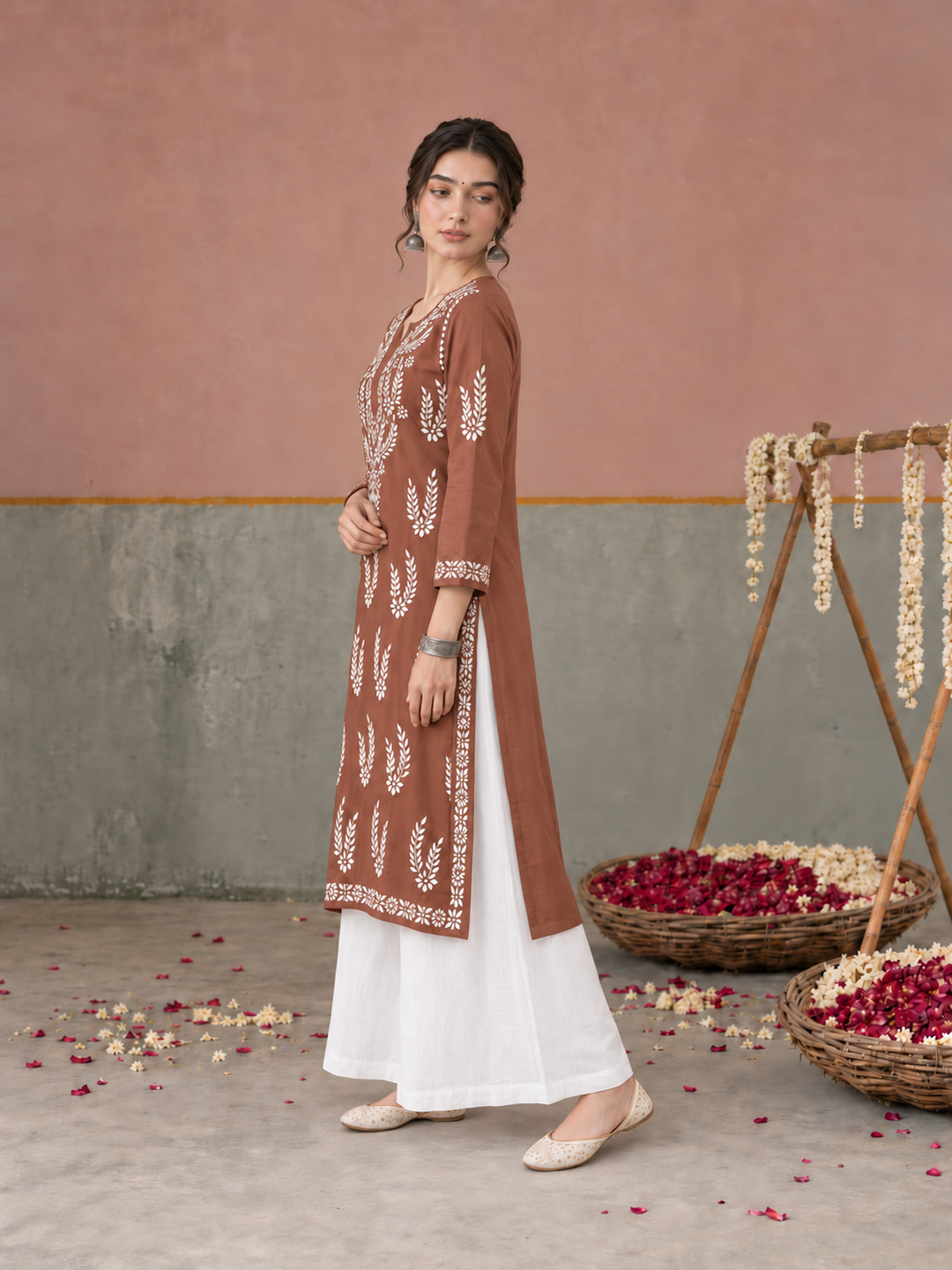 Vamika Chikankari Rayon Straight Kurta