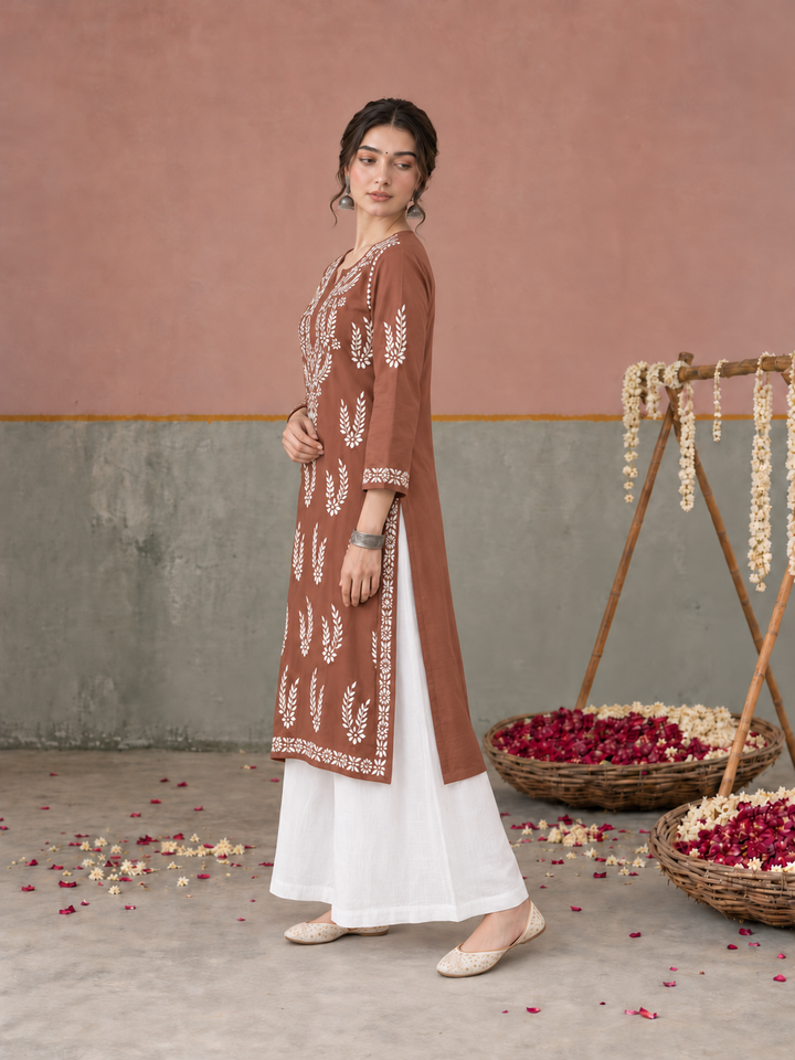 Vamika Chikankari Rayon Straight Kurta