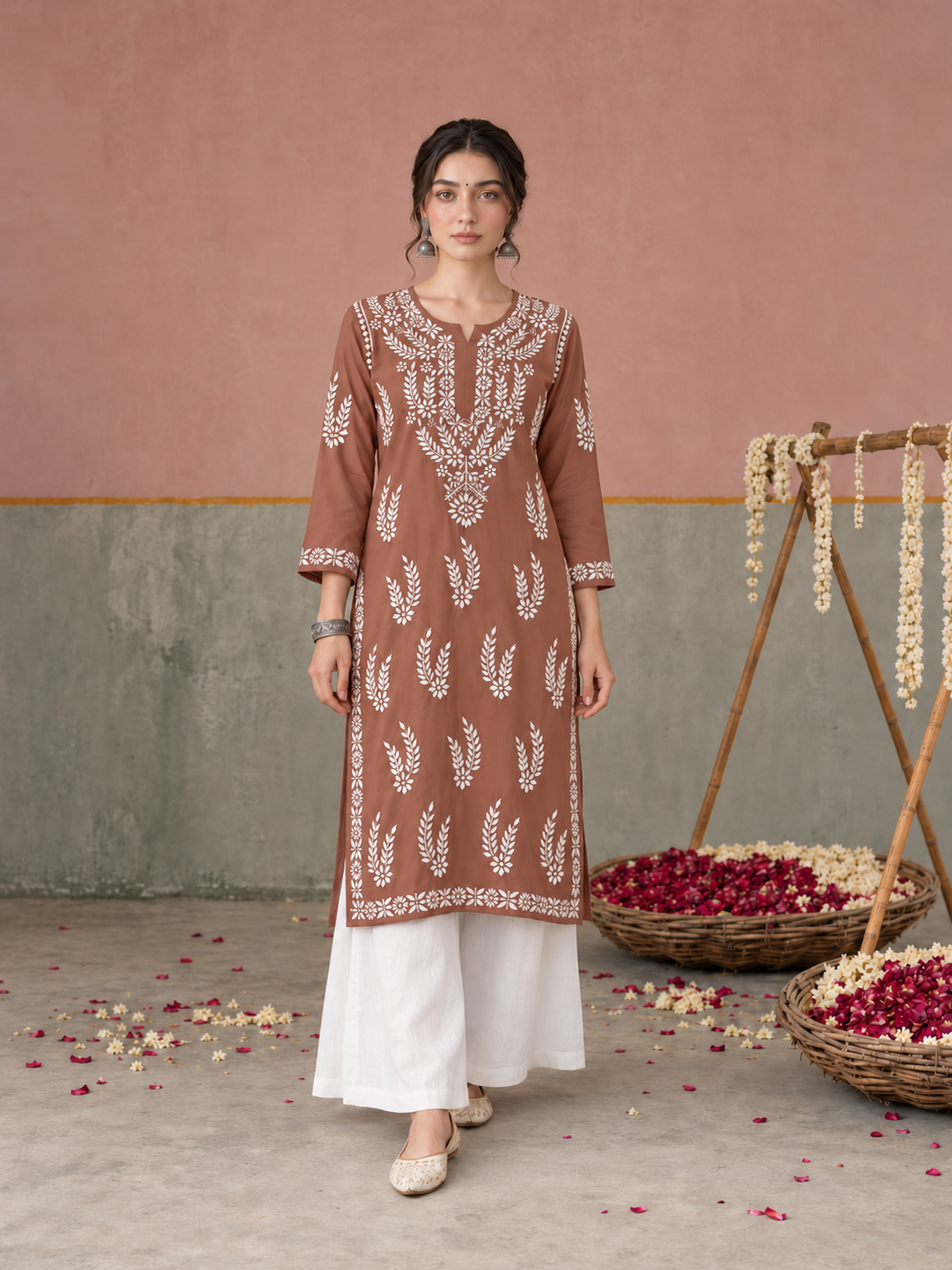 Vamika Chikankari Rayon Straight Kurta