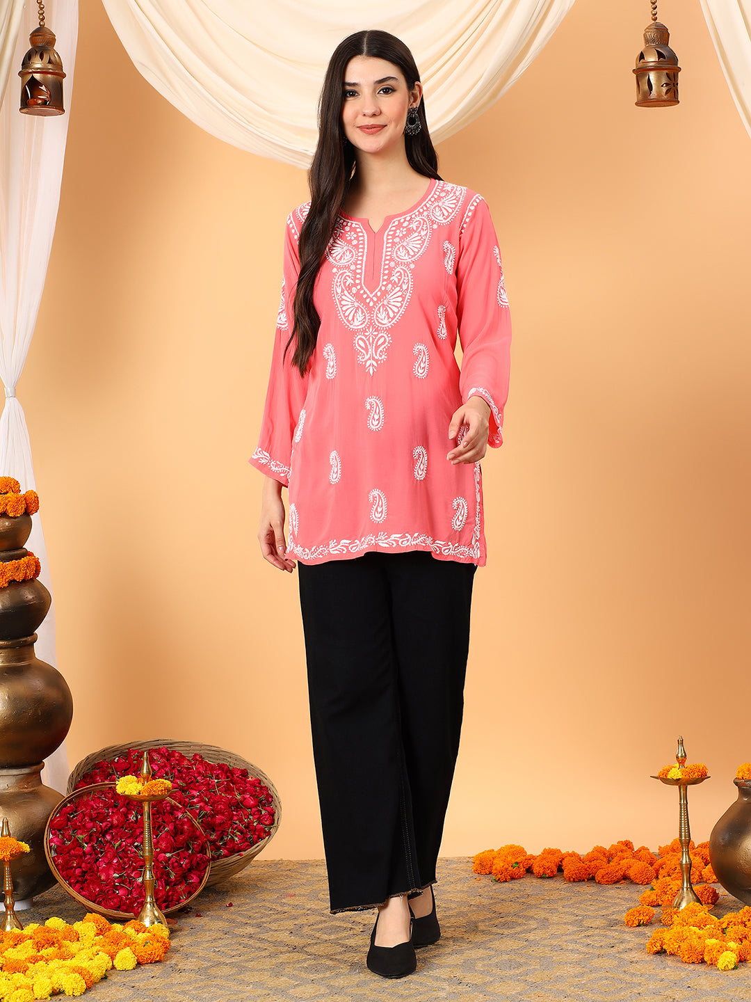 Tripti Modal Chikankari Short Kurti