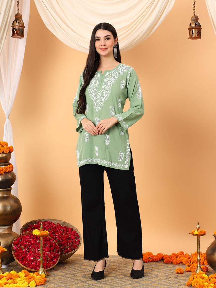 Tripti Modal Chikankari Short Kurti