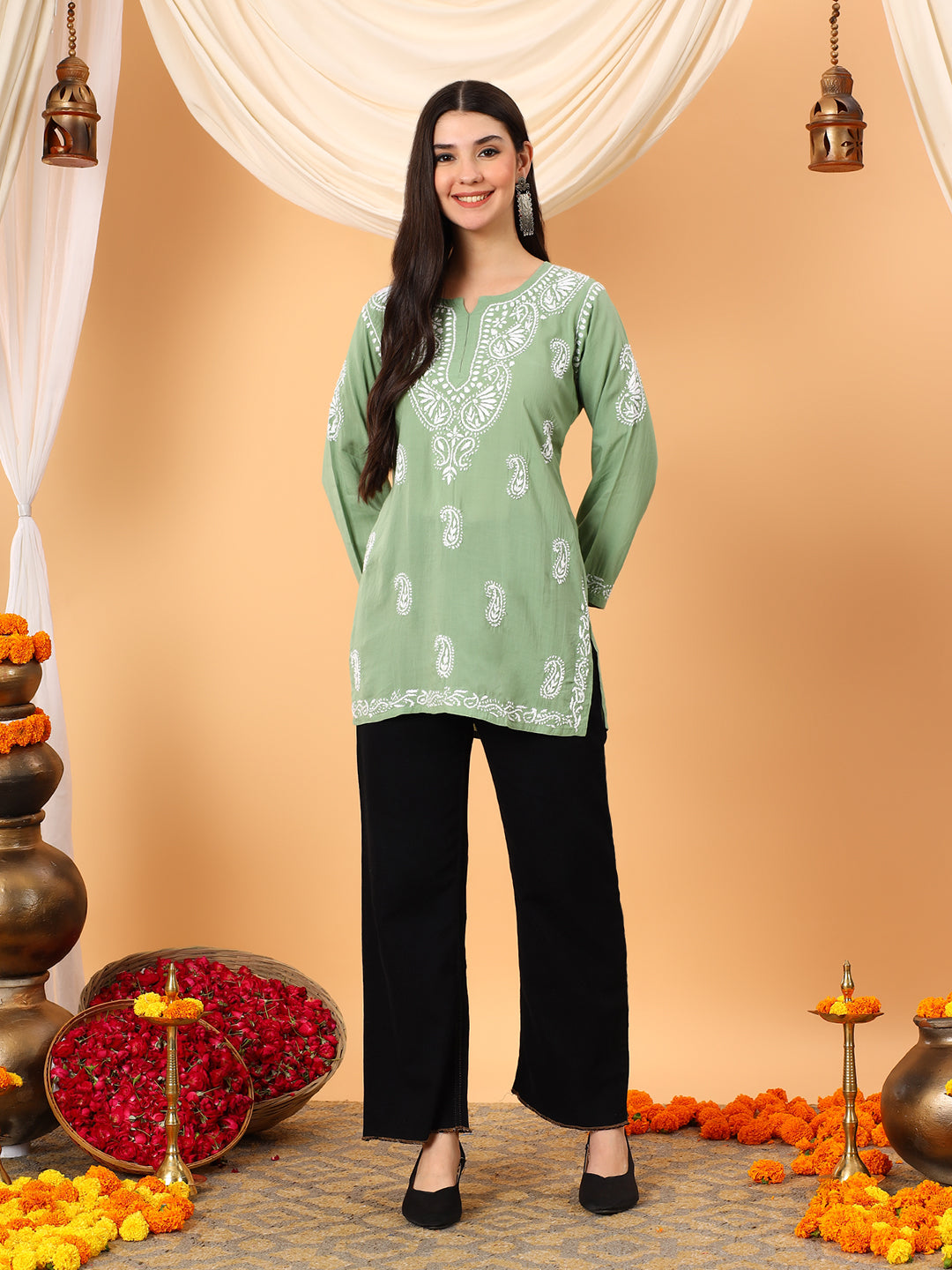 Tripti Modal Chikankari Short Kurti