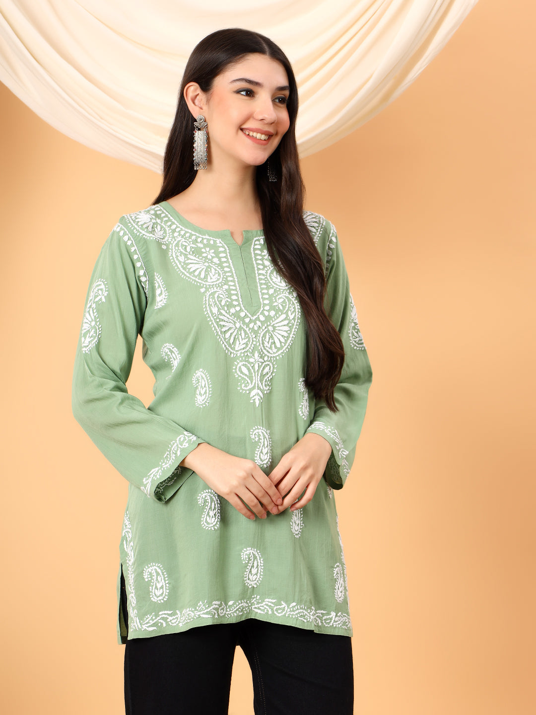 Tripti Modal Chikankari Short Kurti