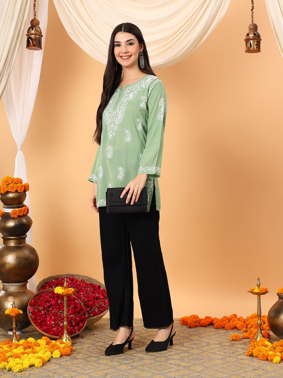 Tripti Modal Chikankari Short Kurti