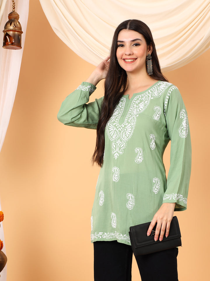 Tripti Modal Chikankari Short Kurti