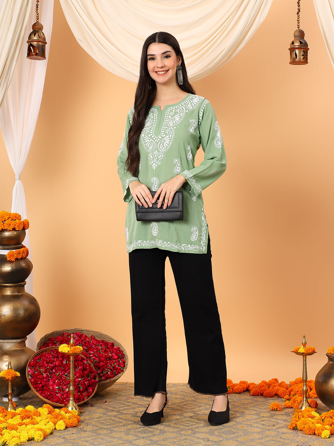 Tripti Modal Chikankari Short Kurti