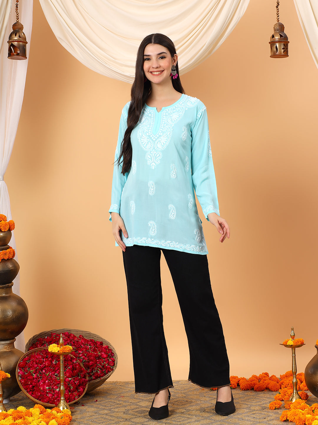 Tripti Modal Chikankari Short Kurti