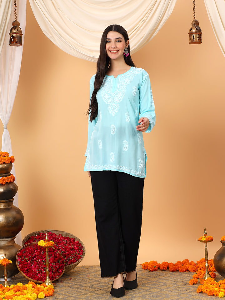 Tripti Modal Chikankari Short Kurti
