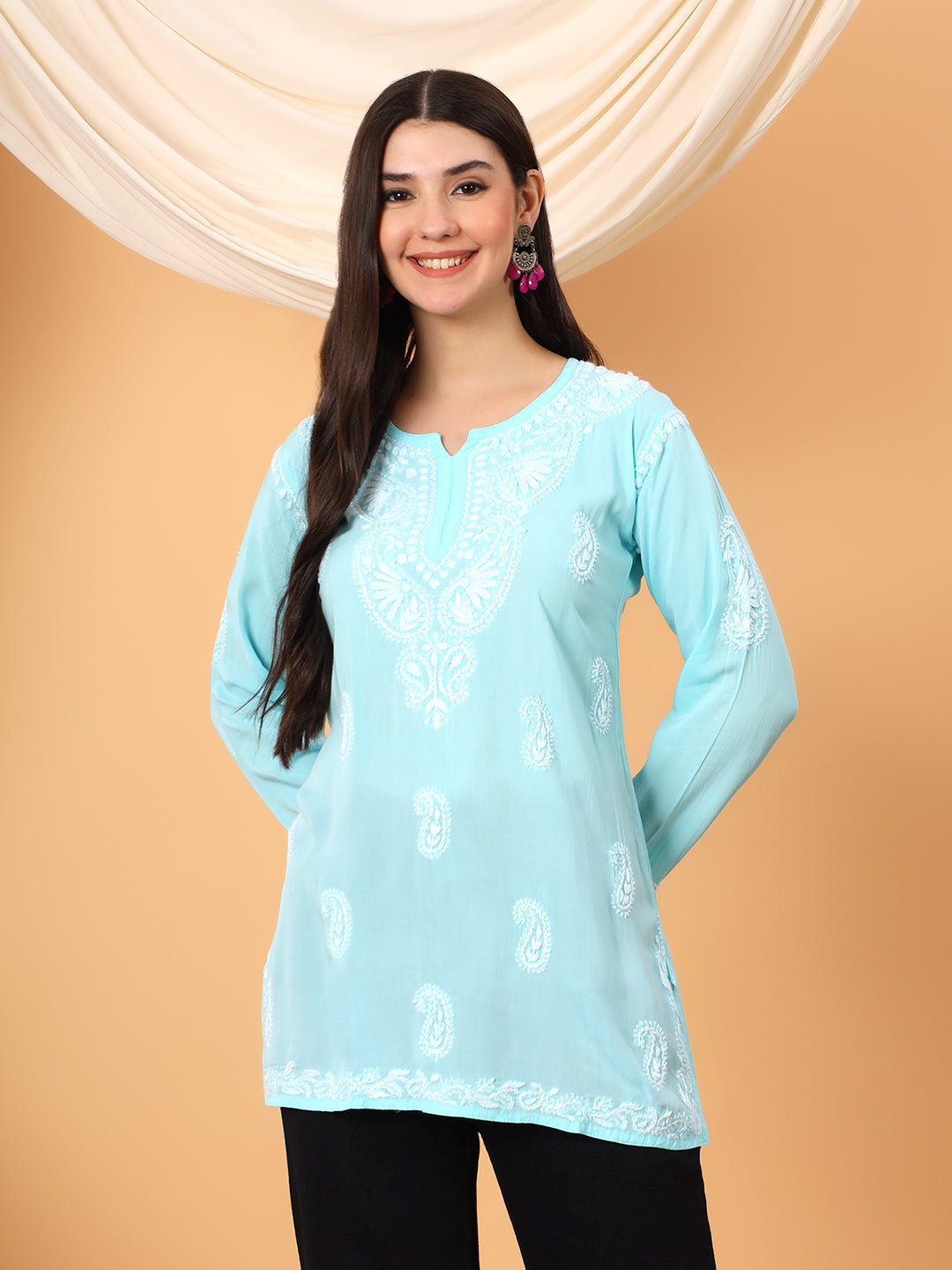 Tripti Modal Chikankari Short Kurti