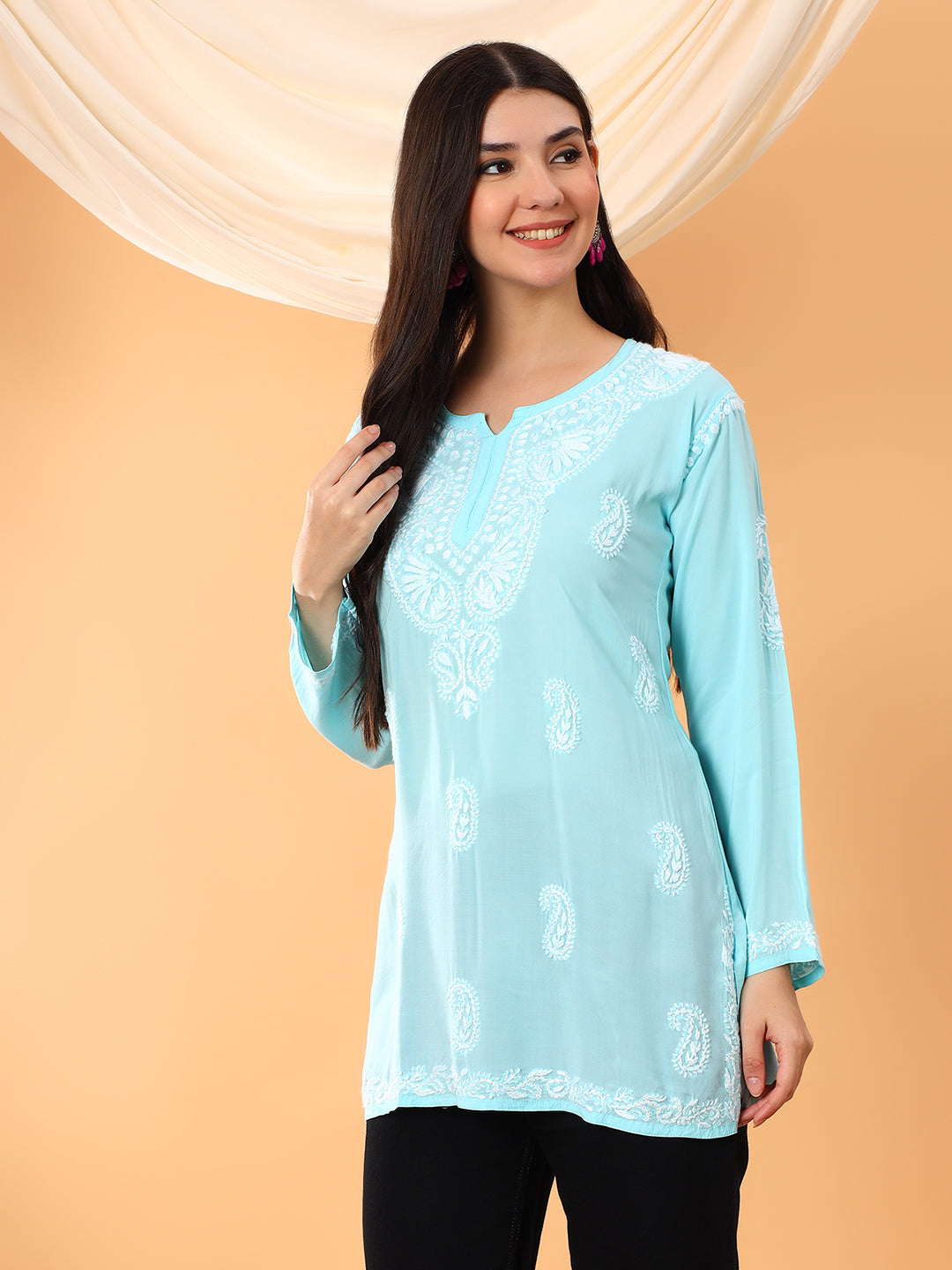 Tripti Modal Chikankari Short Kurti