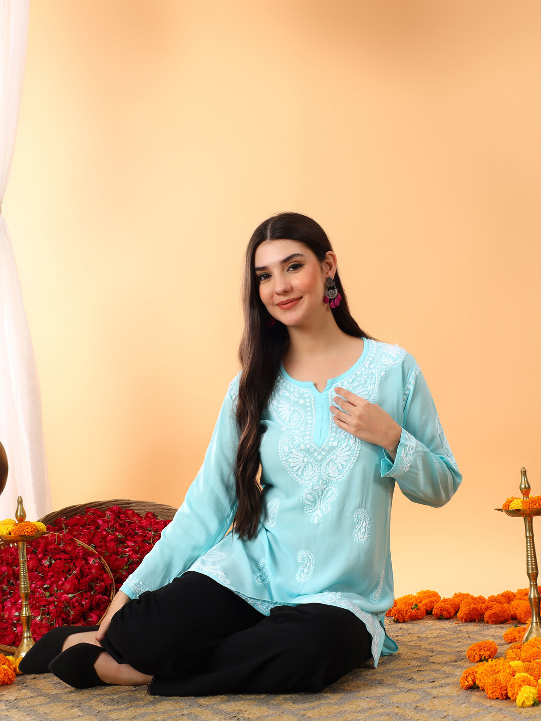 Tripti Modal Chikankari Short Kurti