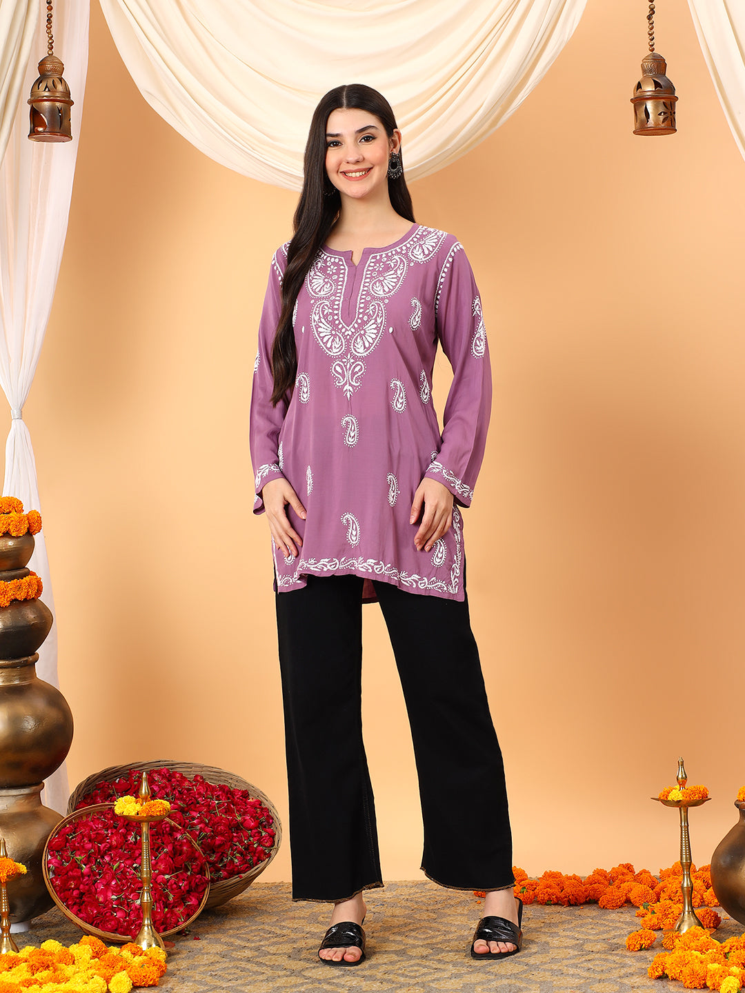 Tripti Modal Chikankari Short Kurti