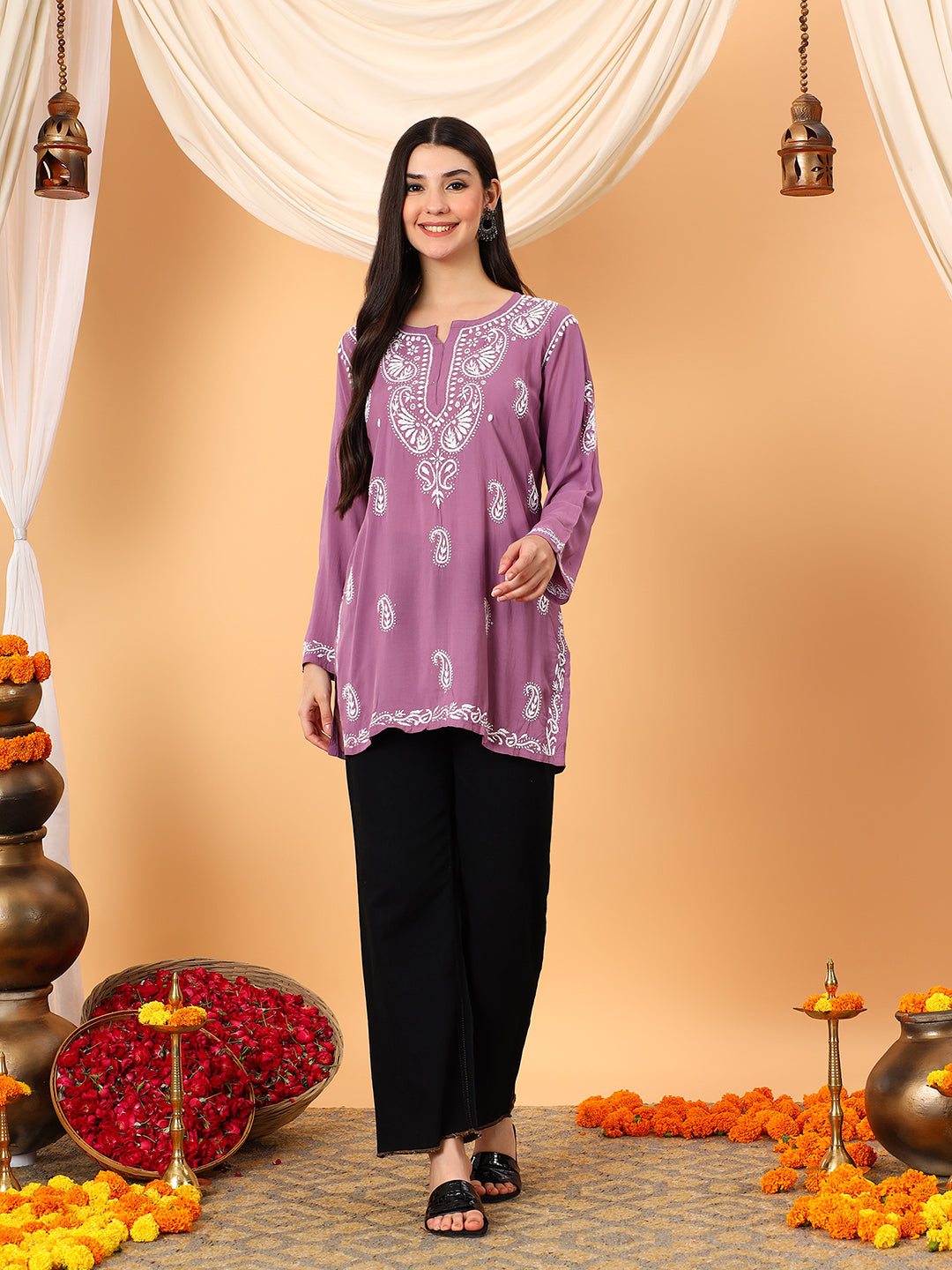 Tripti Modal Chikankari Short Kurti