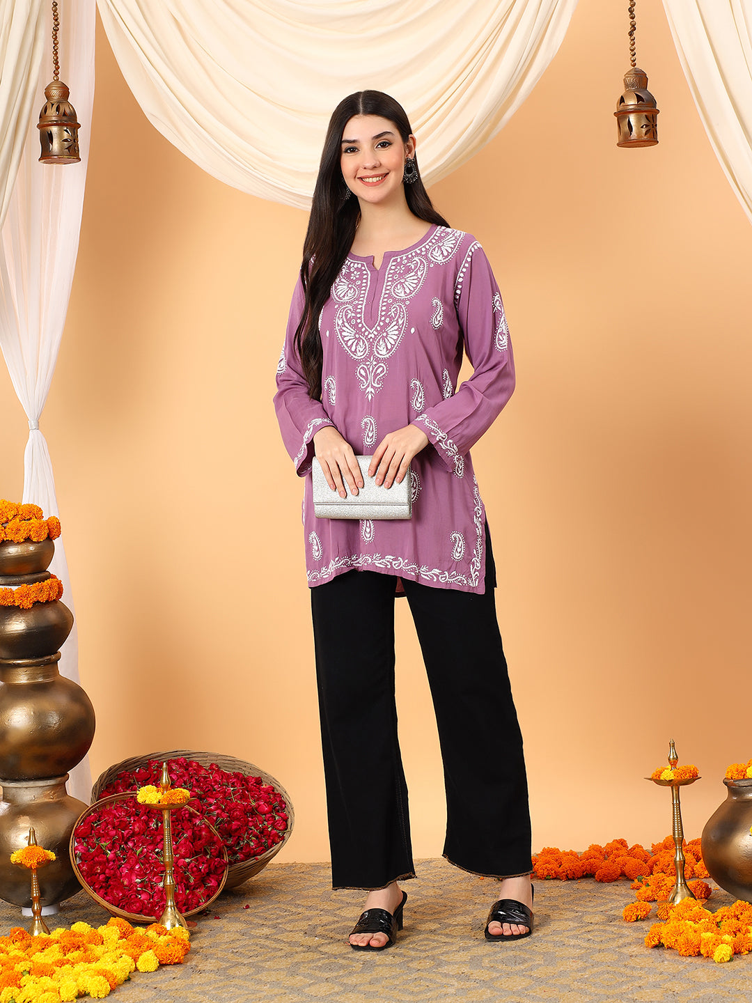 Tripti Modal Chikankari Short Kurti