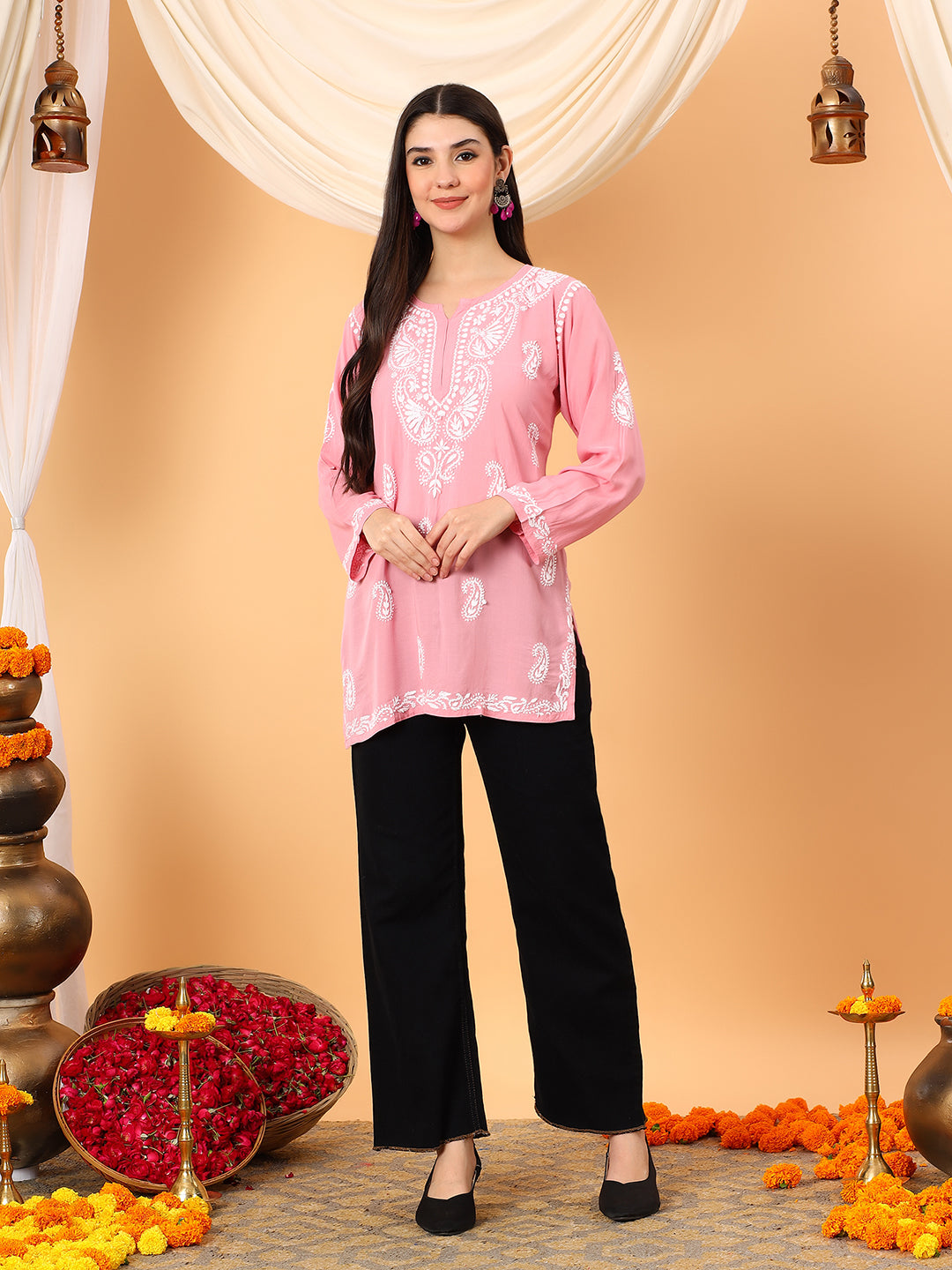 Tripti Modal Chikankari Short Kurti