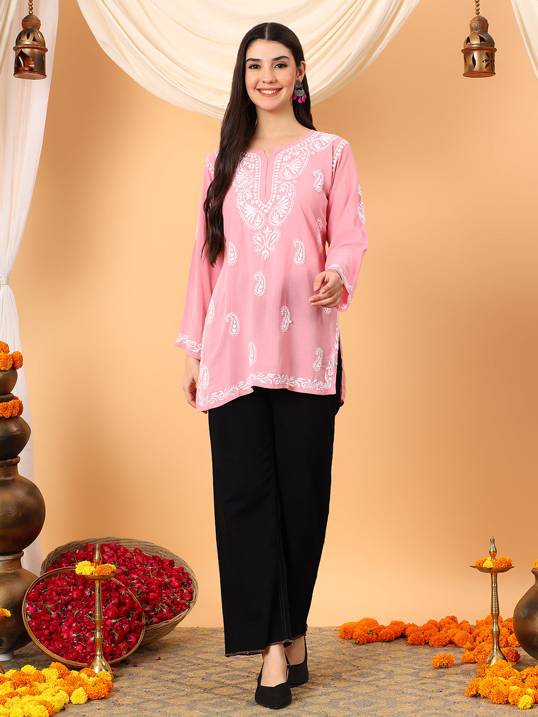 Tripti Modal Chikankari Short Kurti