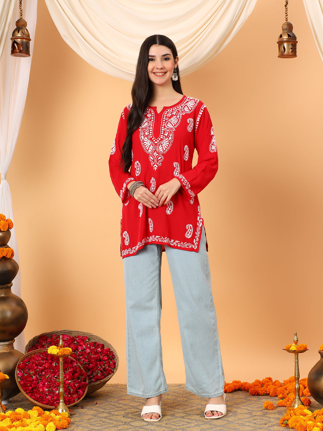Tripti Modal Chikankari Short Kurti
