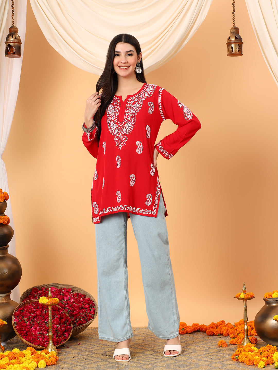 Tripti Modal Chikankari Short Kurti