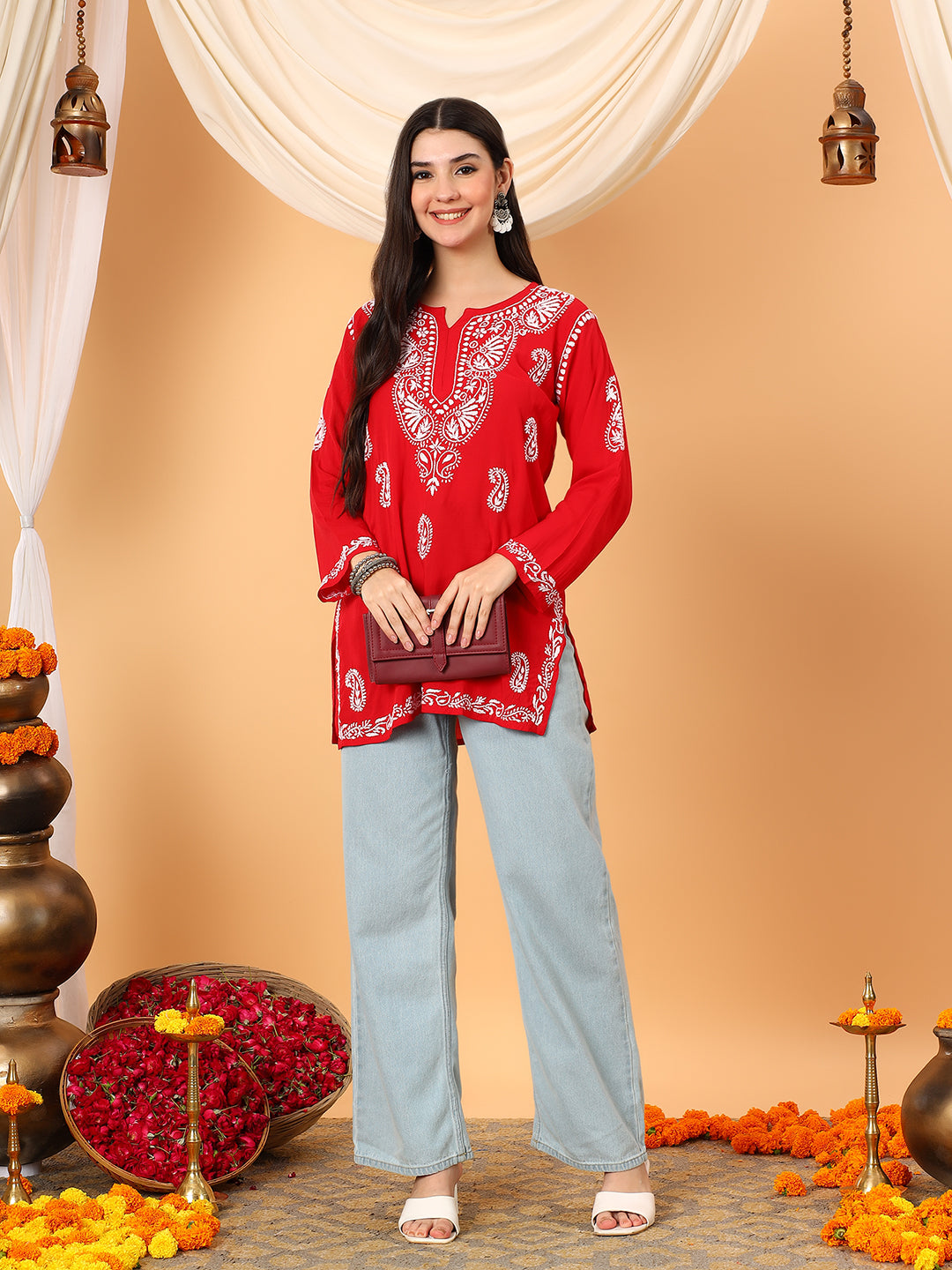 Tripti Modal Chikankari Short Kurti