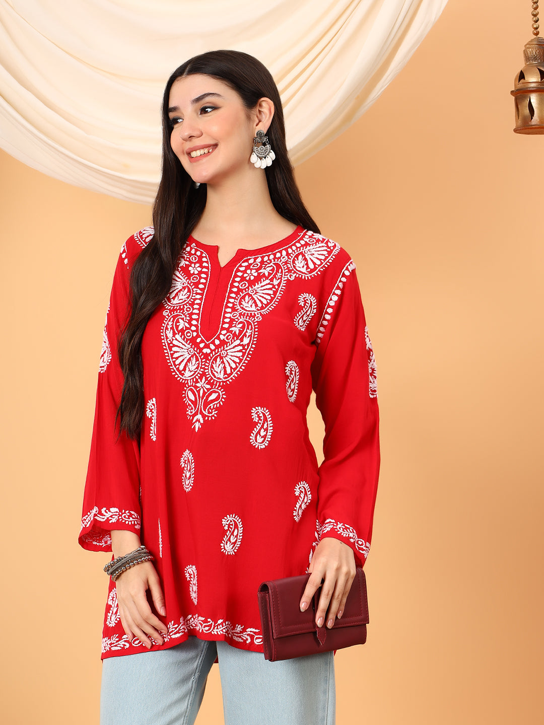Tripti Modal Chikankari Short Kurti