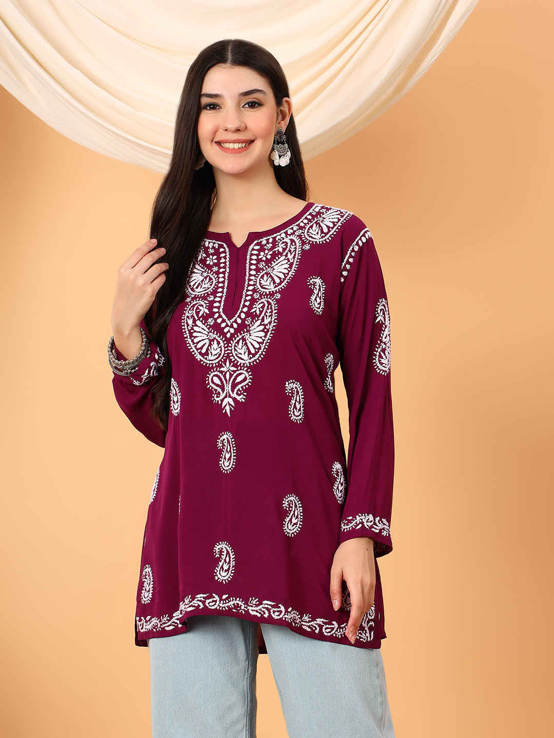 Tripti Modal Chikankari Short Kurti