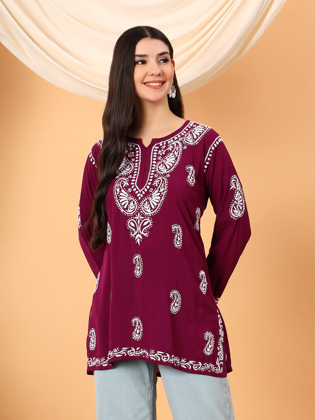 Tripti Modal Chikankari Short Kurti