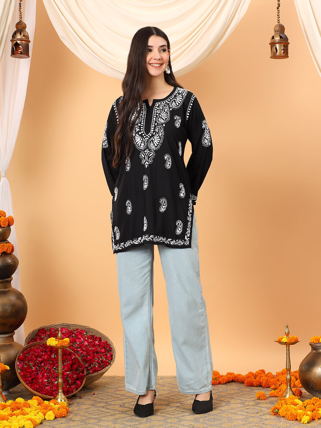 Tripti Modal Chikankari Short Kurti
