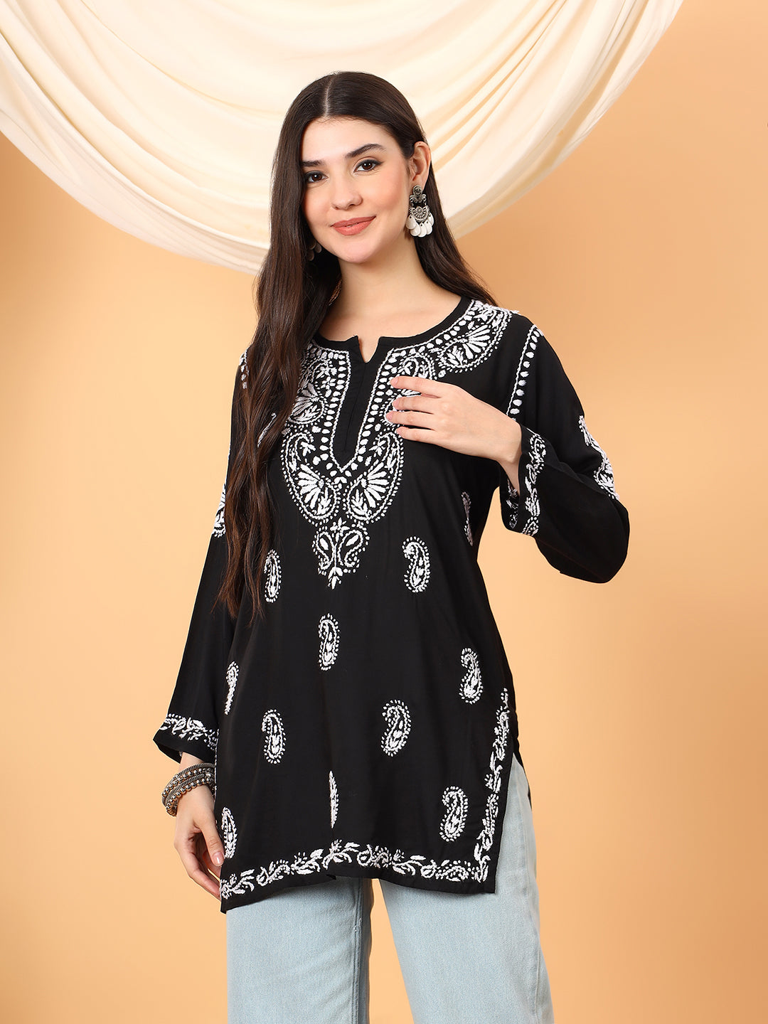 Tripti Modal Chikankari Short Kurti