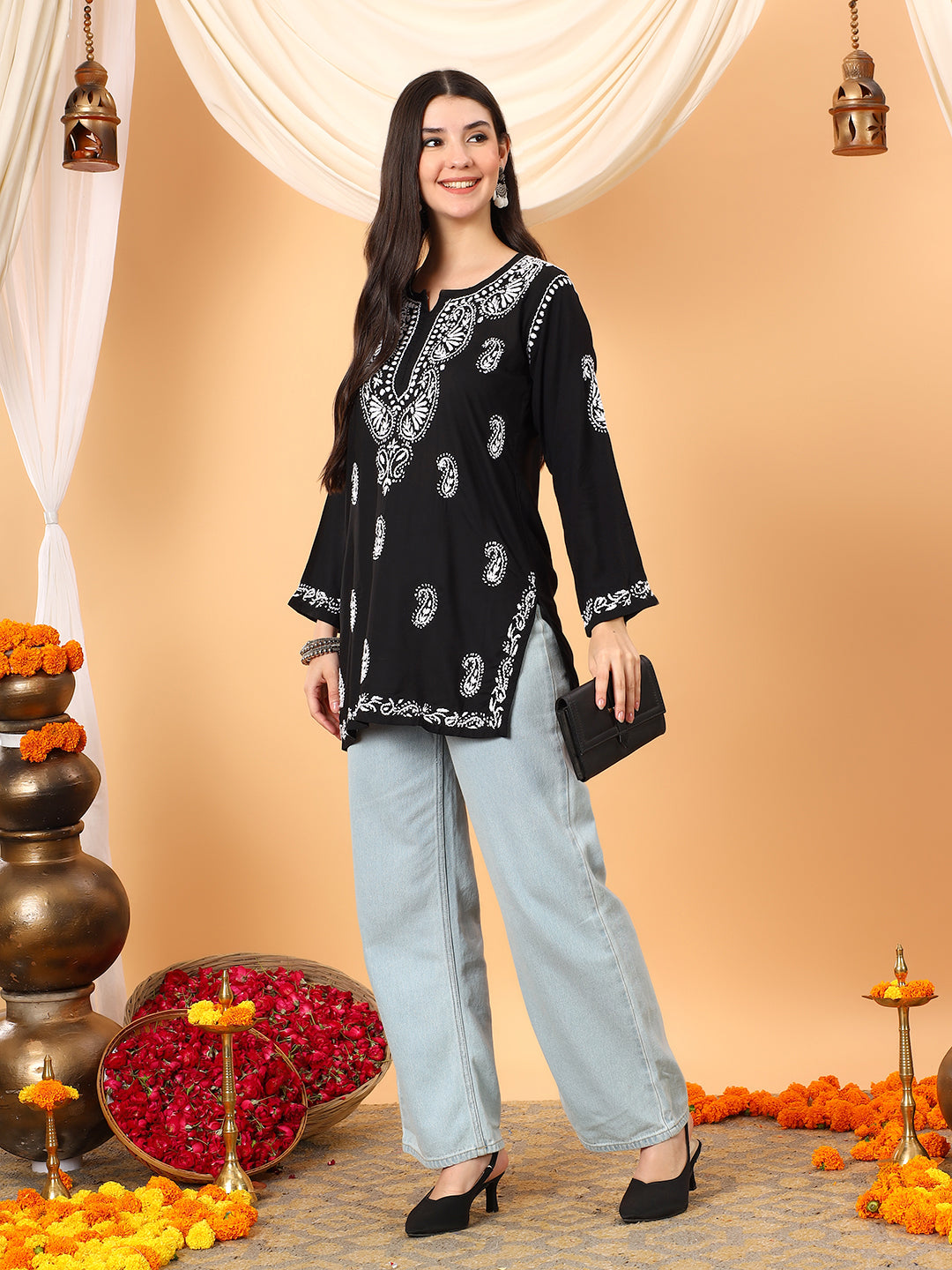 Tripti Modal Chikankari Short Kurti