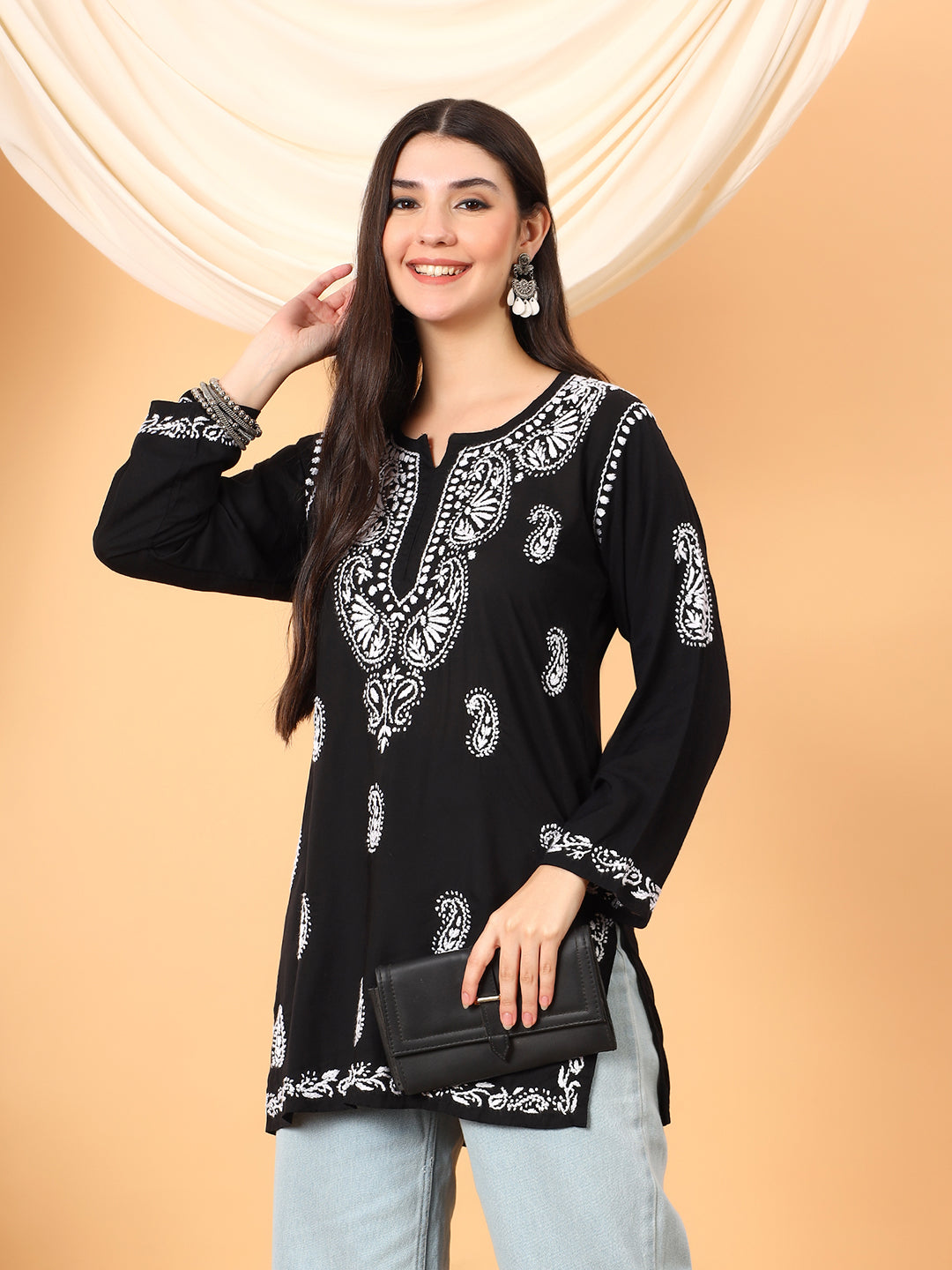 Tripti Modal Chikankari Short Kurti