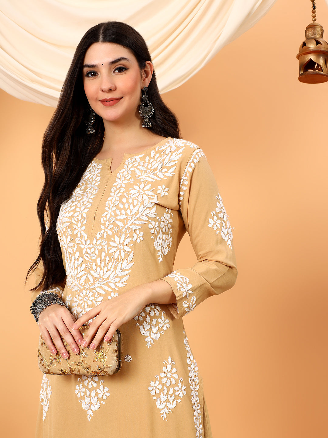 Vedika Rayon Chikankari Straight Kurta