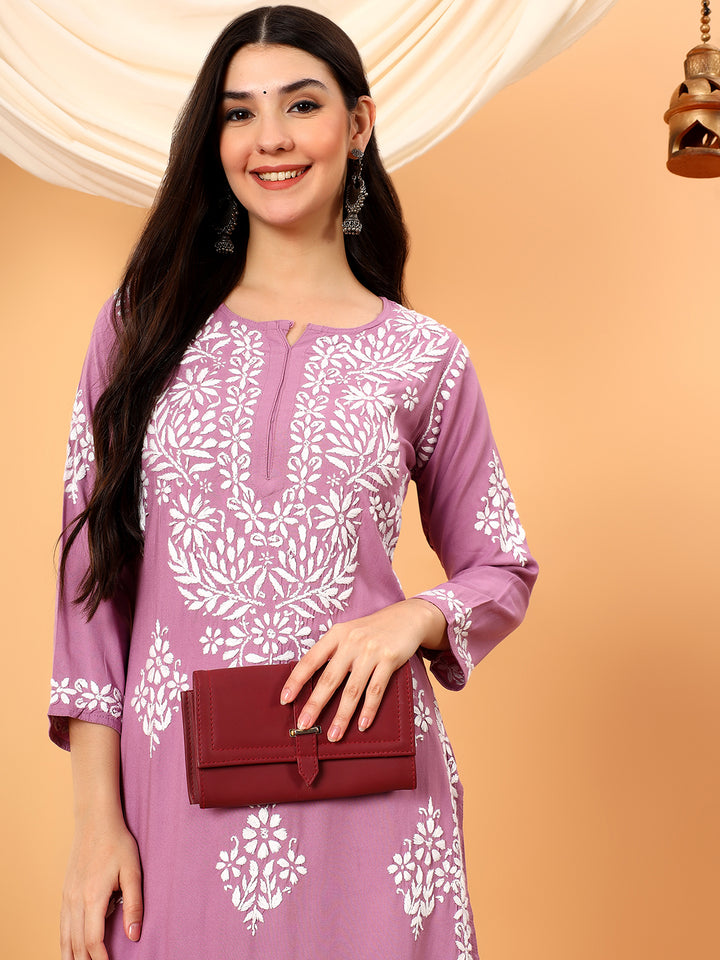 Vedika Rayon Chikankari Straight Kurta