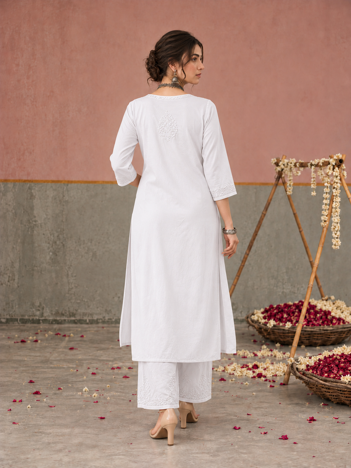 Avika Rayon Chikankari Mukaish Co-ord Set