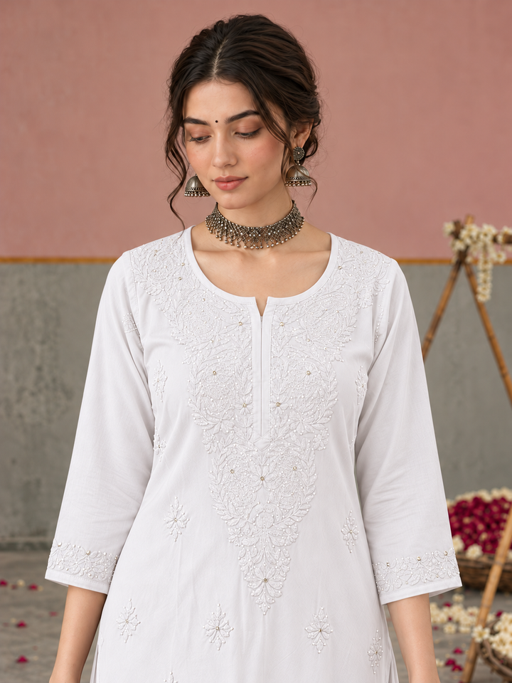 Avika Rayon Chikankari Mukaish Co-ord Set