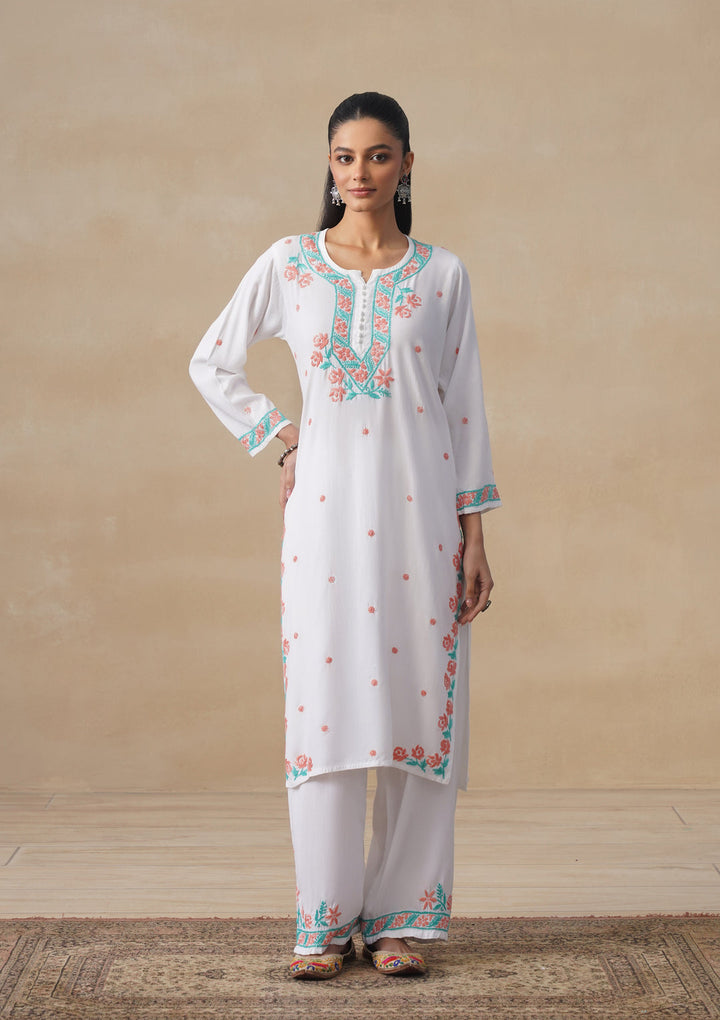 Gulab Rayon Chikankari Co-ord Set