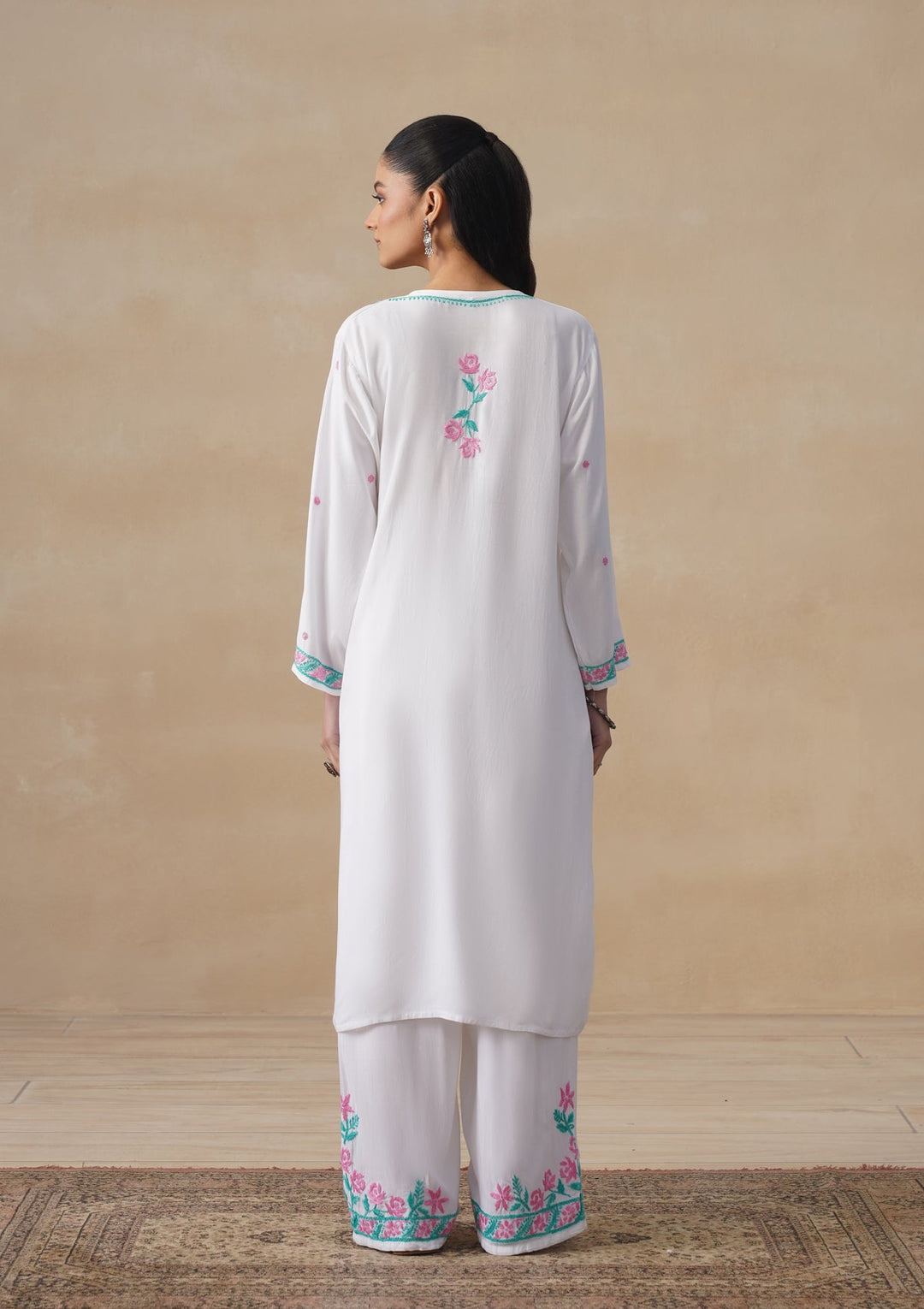 Gulab Rayon Chikankari Co-ord Set