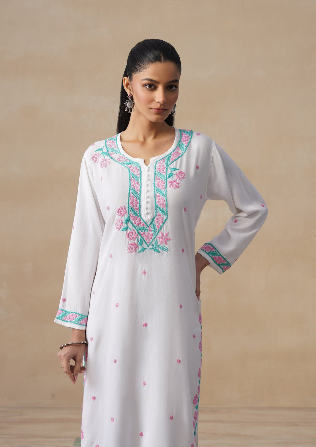 Gulab Rayon Chikankari Co-ord Set