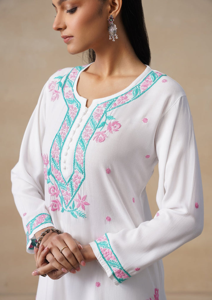 Gulab Rayon Chikankari Co-ord Set