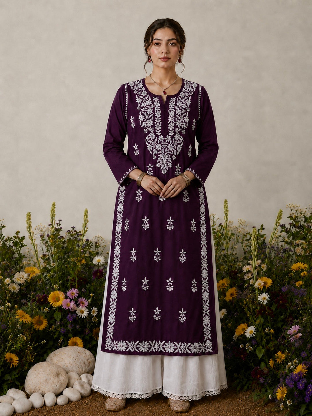 Lisa Chikankari Premium Modal Straight Kurta