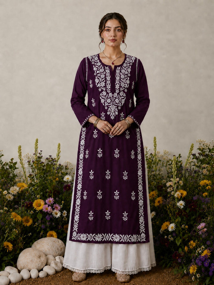Lisa Chikankari Premium Modal Straight Kurta
