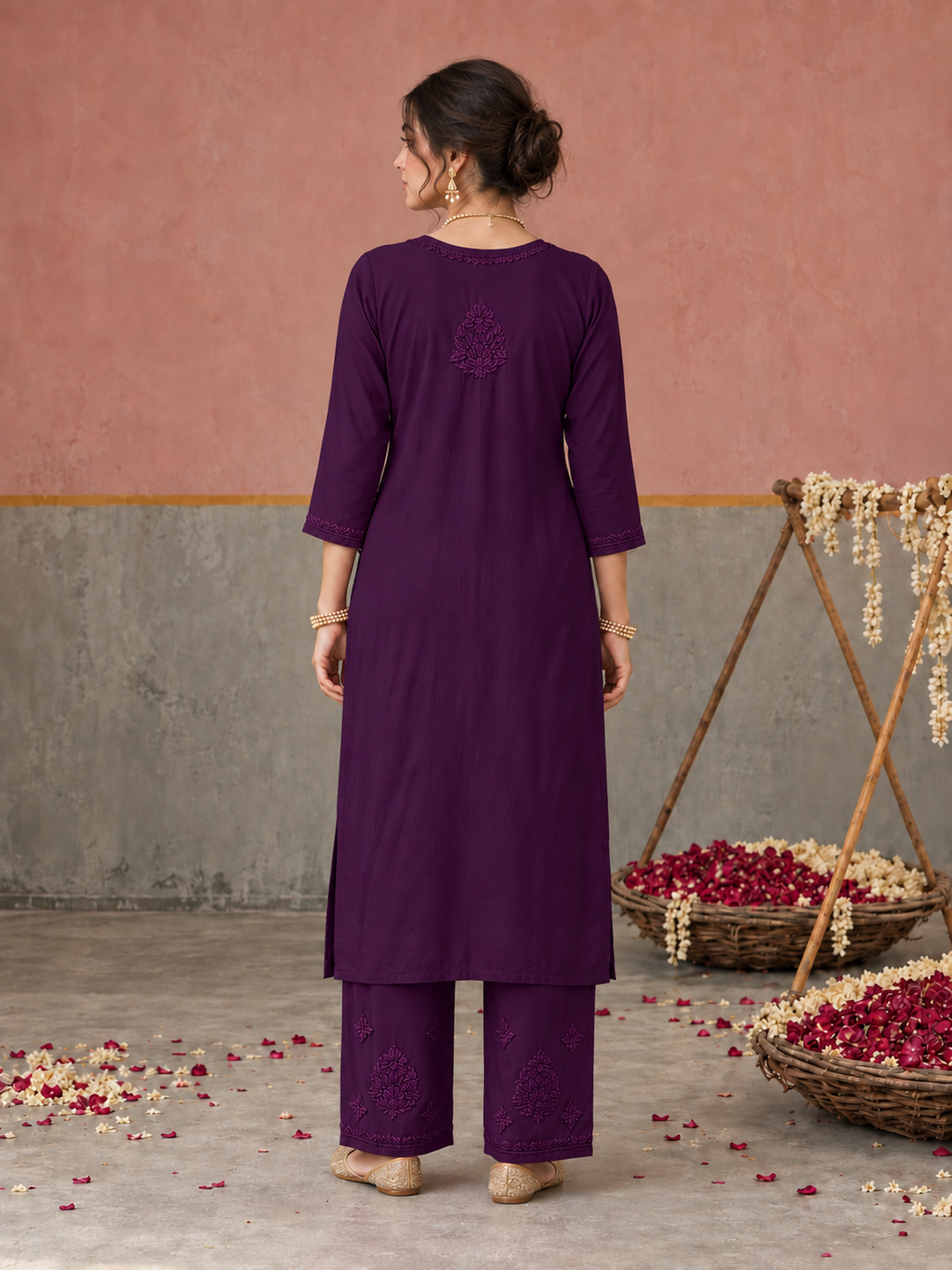 Lajja Chikankari Rayon Co-ord Set