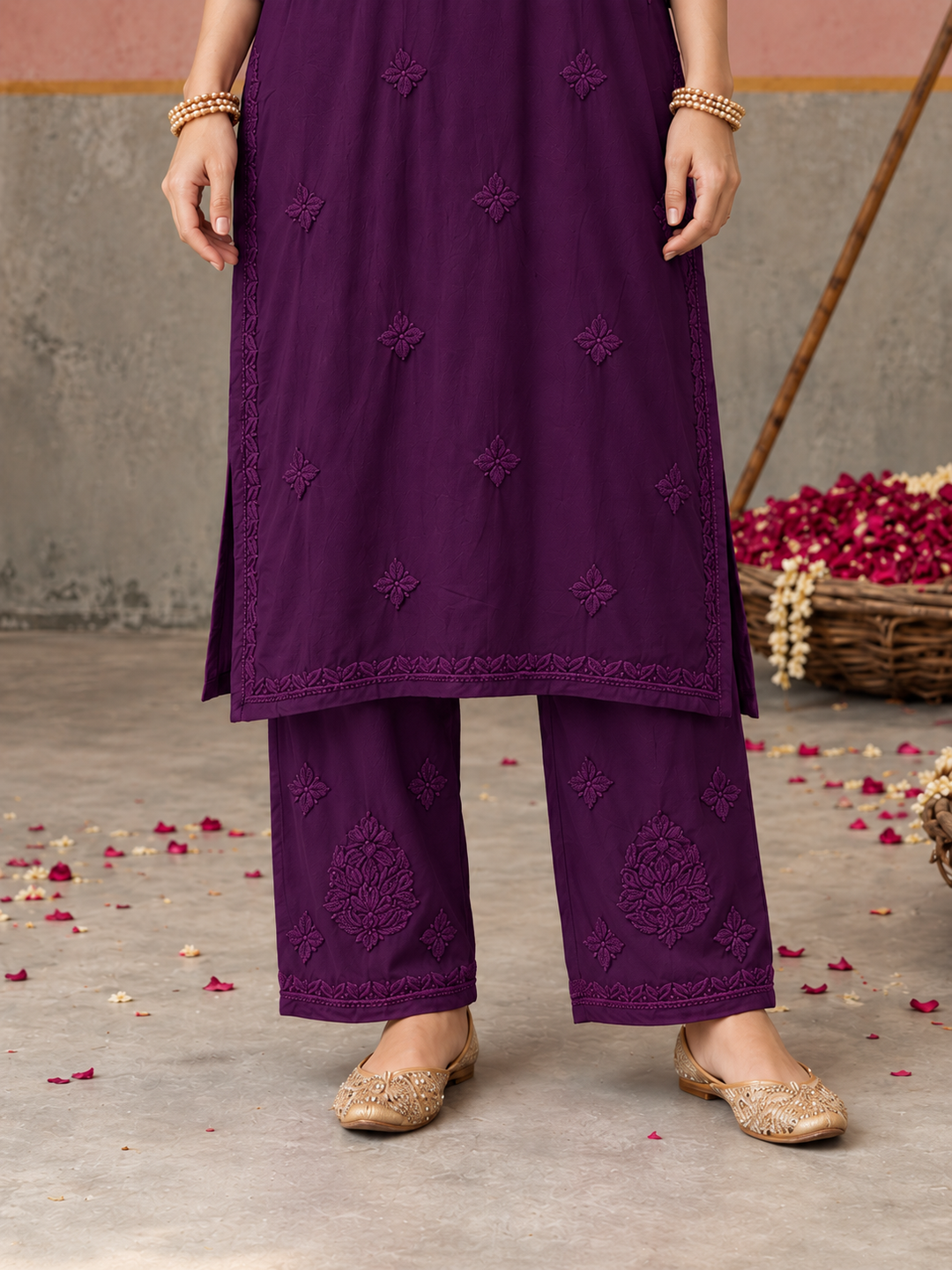 Lajja Chikankari Rayon Co-ord Set