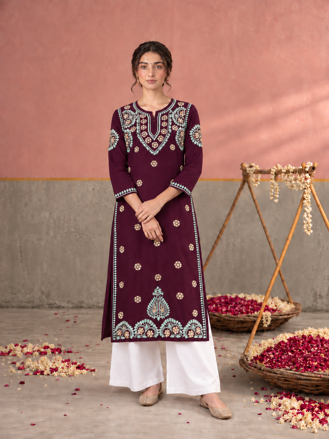 Astha Rayon Chikankari Straight Kurta