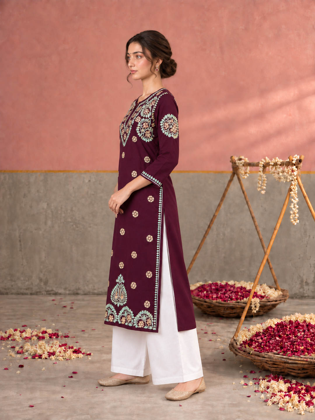 Astha Rayon Chikankari Straight Kurta