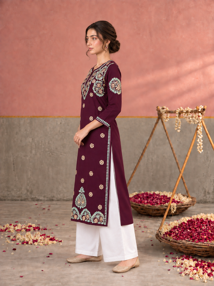 Astha Rayon Chikankari Straight Kurta
