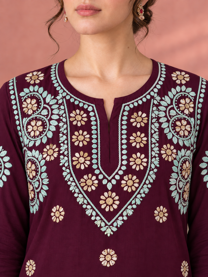 Astha Rayon Chikankari Straight Kurta