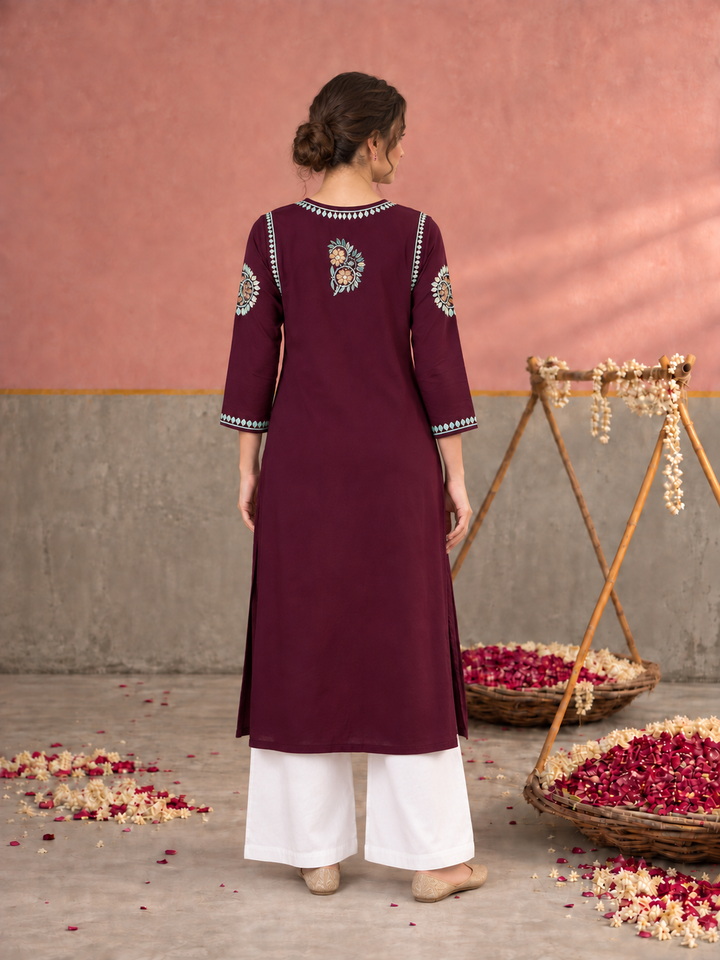 Astha Rayon Chikankari Straight Kurta